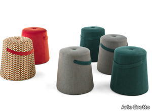 SEGRETI S96 - Upholstered round fabric pouf _ Arte Brotto