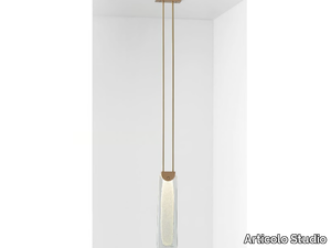 FIZI SLAB - LED blown glass pendant lamp _ Articolo Studio