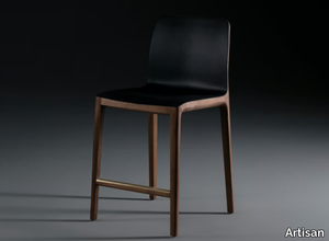 INVITO - Solid wood barstool with footrest _ Artisan