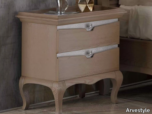 AMELIA - Rectangular wooden bedside table with drawers _ Arvestyle