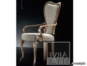 PARQUET - Upholstered wooden chair with armrests _ Arvestyle