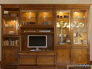 FENICE - Solid wood bookcase with built-in lights _ Arvestyle