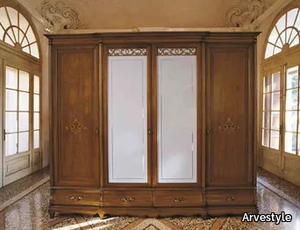 FENICE - Wood and glass wardrobe with drawers _ Arvestyle