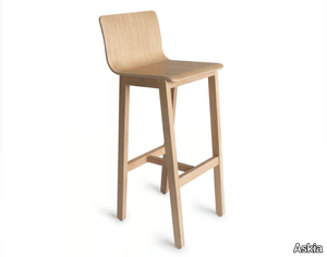 VERSION 3 - High oak stool with footrest _ Askia