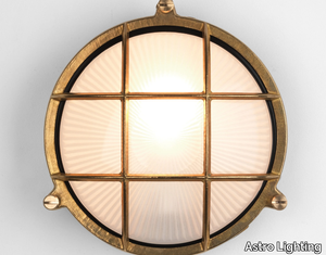 THURSO ROUND - LED outdoor wall lamp in brass and glass _ Astro Lighting