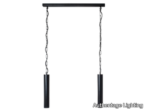 TUBELUM ON PROFILE SUSPENSION - Brass pendant lamp _ Authentage Lighting