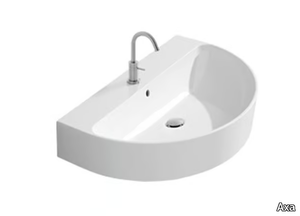 NORMAL - Countertop round ceramic washbasin with overflow _ Axa