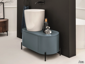 SEMI FREESTANDING - Floor-standing wooden vanity unit with drawers _ Axa