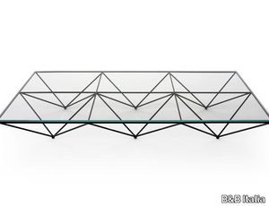 ALANDA '18 - Rectangular glass and steel coffee table _ B&B Italia