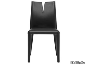 CUTTER - Upholstered tanned leather chair _ B&B Italia