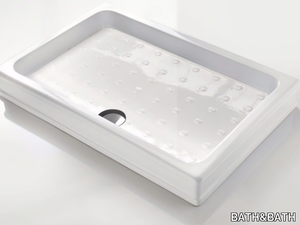 DEVON - Anti-slip rectangular ceramic shower tray _ BATH&BATH