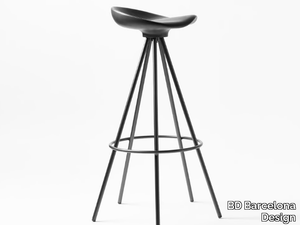 JAMAICA - High trestle-based aluminium and wood stool _ BD Barcelona Design