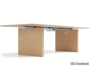 A2 MEETING - Rectangular wood veneer meeting table with cable management _ BK Contract