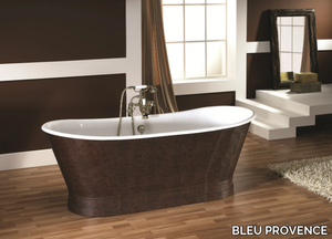 ANTICA HIDE - Freestanding oval tanned leather bathtub _ BLEU PROVENCE