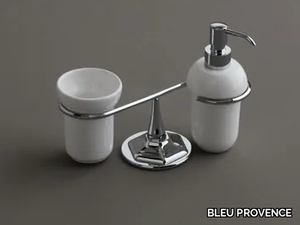 LUX - Ceramic Bathroom soap dispenser / toothbrush holder _ BLEU PROVENCE