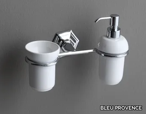 LUX - Ceramic Bathroom soap dispenser / toothbrush holder _ BLEU PROVENCE