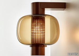 BONBORI - LED glass wall lamp with stainless steel arm _ BROKIS