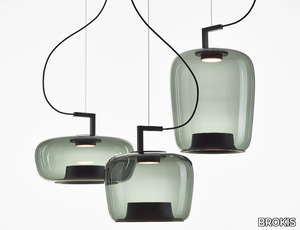 DOUBLE - LED blown glass pendant lamp _ BROKIS