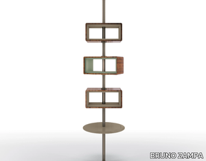 DEDALO - Open double-sided modular walnut bookcase _ BRUNO ZAMPA