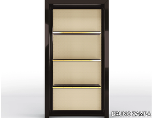 JADE - Open bookcase in solid wood and leather _ BRUNO ZAMPA