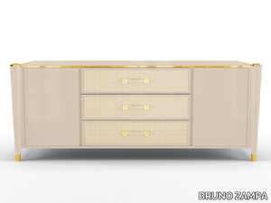 REMINGTON - Lacquered sideboard with drawers covered in leather _ BRUNO ZAMPA