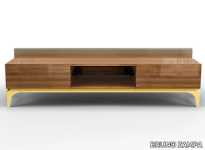 DUCA - Low walnut TV cabinet with drawers _ BRUNO ZAMPA