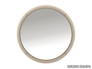 OSIRIS - Round wall mirror with frame covered in leather _ BRUNO ZAMPA