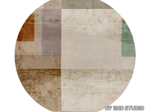 ANCONA - Handmade round Bamboo silk and wool rug _ BY IIND STUDIO