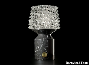 CAMPARINO - Venetian crystal and marble table lamp _ Barovier&Toso