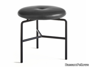 CIRCULAR - Upholstered stool with steel base _ BassamFellows