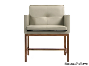 WOOD FRAME DINING - Wood and upholstered chair with armrests _ BassamFellows