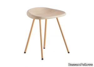 PEBBLE - Steel and wood stool _ BassamFellows