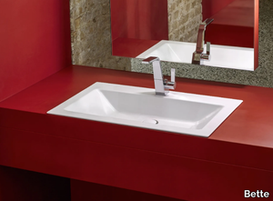 BETTELOFT - Wall-mounted single rectangular enamelled steel washbasin _ Bette