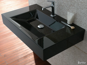 BETTEAQUA - Wall-mounted rectangular enamelled steel washbasin _ Bette