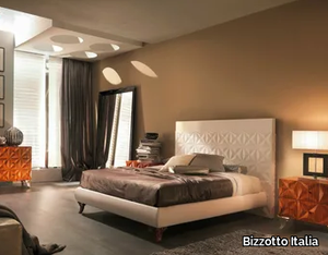 DIAMOND - Leather double bed _ Bizzotto Italia