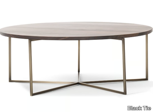 ELLIOT - Low metal and stone coffee table _ Black Tie
