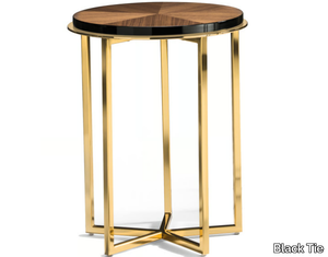 ELLIOT PLUS - Walnut and metal high side table _ Black Tie