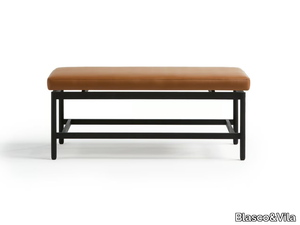 REM - Upholstered leather bench with footrest _ Blasco&Vila