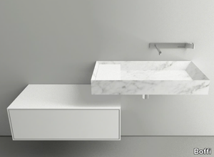 A45 STONE - Wall-mounted single Carrara marble washbasin _ Boffi