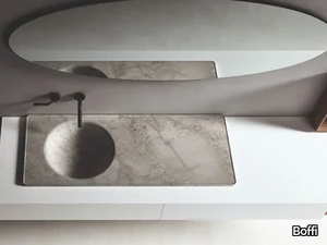 FLOE - Inset round single marble washbasin _ Boffi