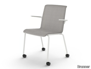 HERO PLUS - Mesh chair with castors with armrests _ Brunner