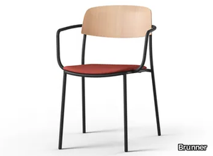 NATE S - Steel chair with armrests _ Brunner