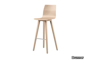 FINA BAR - High wooden stool with back _ Brunner