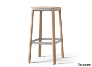 NATE - Wooden barstool with footrest _ Brunner