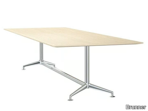 FINA CONFERENCE - Rectangular aluminium and wood meeting table _ Brunner