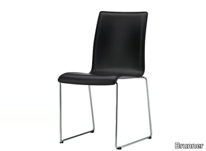 FINA - Stackable sled base leather chair _ Brunner