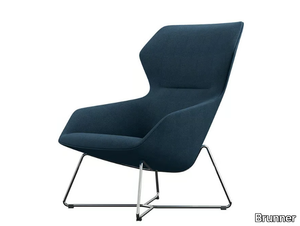 RAY LOUNGE - Swivel fabric armchair with armrests _ Brunner