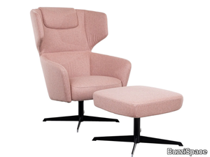 BuzziK - Swivel fabric armchair with armrests with 4-spoke base _ BuzziSpace