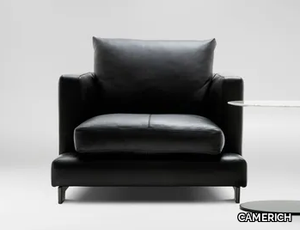 LAZYTIME - Leather armchair with armrests _ CAMERICH