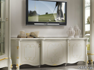 DIAMANTE - Low wooden TV cabinet with doors _ CASA +39